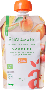 Smoothie Äpple, Aprikos, Persika, Mango & Banan 6 mån Eko KRAV