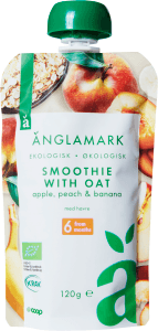 Smoothie Äpple, Persika & Banan 6 mån Eko KRAV