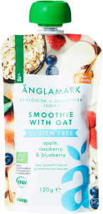 Glutenfri Smoothie Äpple, Hallon & Blåbär 6 mån Eko KRAV
