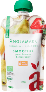Smoothie Päron/Banan/Jordgubb 6 Mån Eko