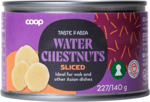 Vattenkastanjer skivade