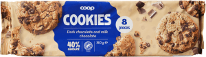 Cookies Mörk choklad & mjölkchoklad 8-pack