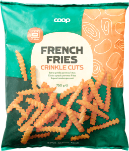 Pommes frites vågskurna