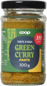 Currypasta grön het