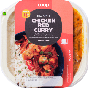 Kyckling i röd currysås med ris