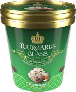 Gräddglass Romrussin