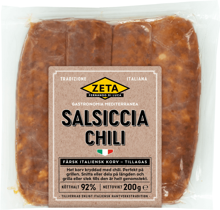 Färskkorv Salsiccia Chili 92% Kötthalt
