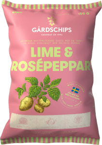 Potatischips Lime & Rosépeppar