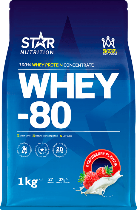 Proteinpulver Whey-80 Jordgubb
