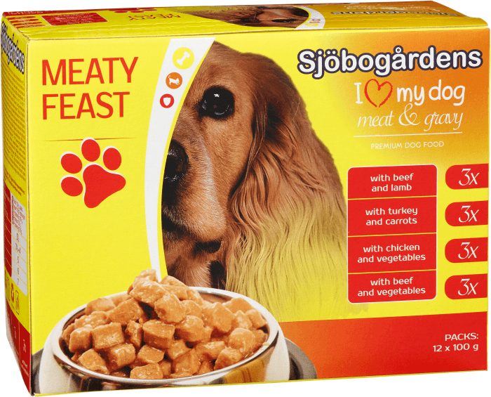 Blötfoder Hund Meaty Feast 12-p