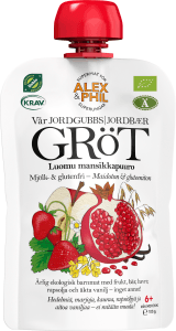 Gröt Jordgubbar, Äpple & Vanilj 6 mån Eko KRAV