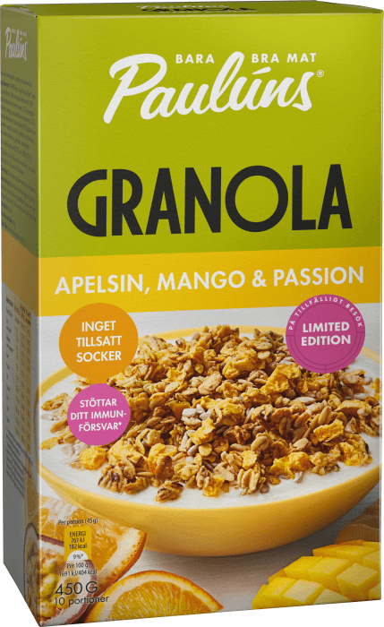 Granola Apelsin, Mango & Passion