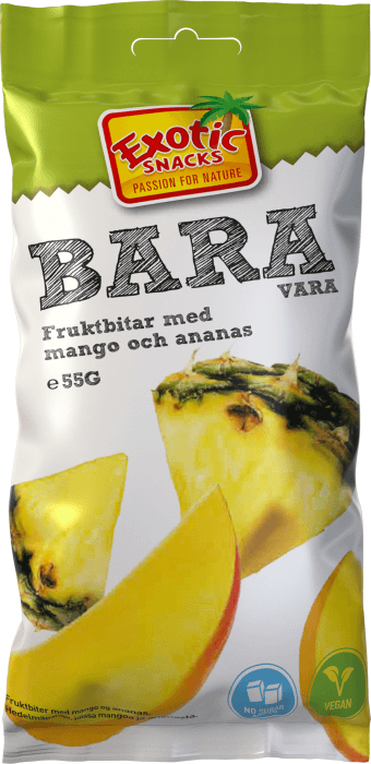 Torkad frukt Bara Mango & Ananas