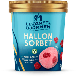 Hallonsorbet