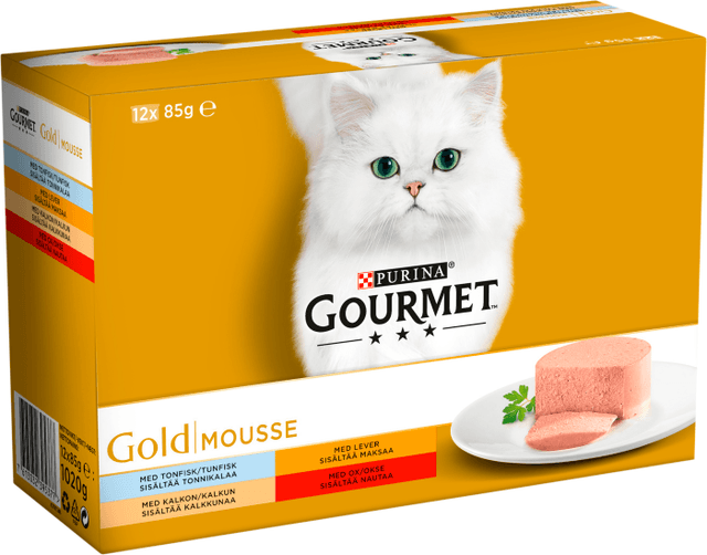 Våtfoder Mousse med Kött & Fisk 12x85g