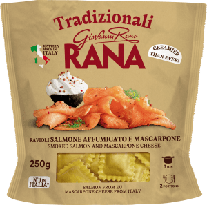Färsk Pasta Ravioli Rökt Lax Mascarpone