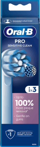 Tandborsthuvud Sensitive Clean & Care 3-p