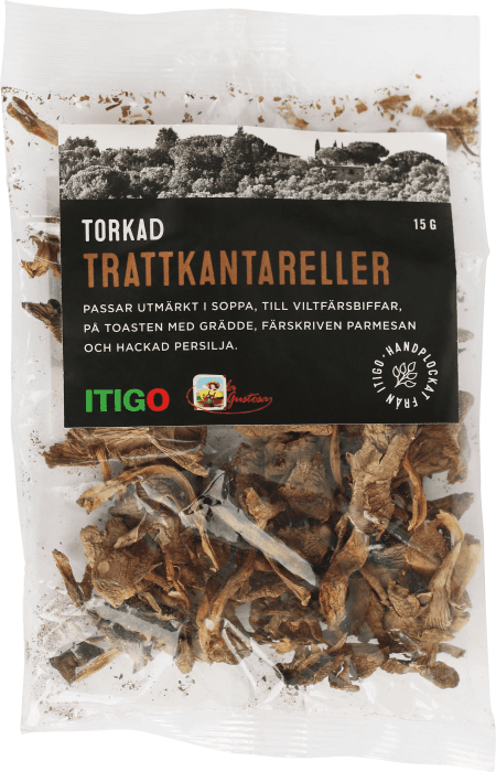 Trattkantarell Torkad