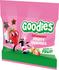Barnsnacks Fruity gummies strawberry 3år