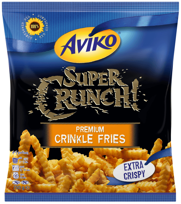 Pommes Frites Super Crunch Premium Crinkle Fryst