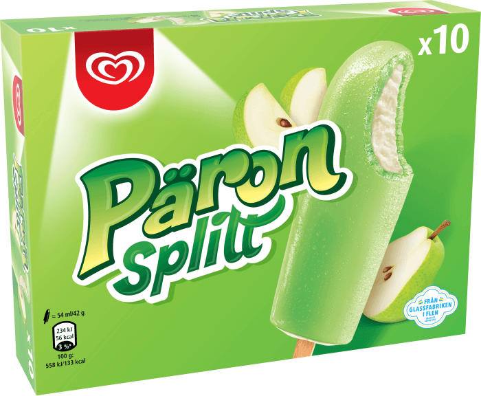 Glasspinnar Päronsplitt