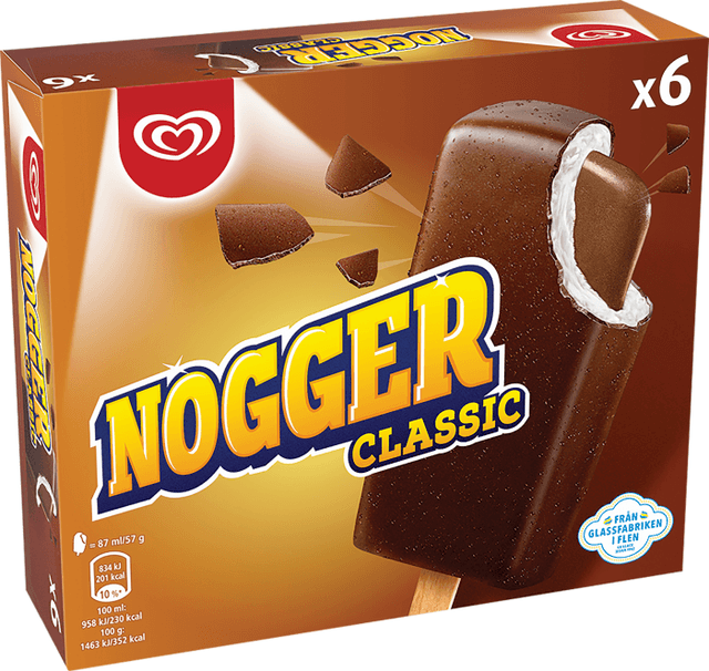 Glasspinnar Nogger 6-p