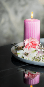 Blockljus Räfflat Magnolia