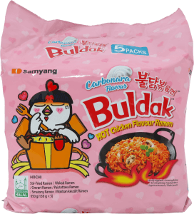 Snabbnudlar Buldak Carbonara smak