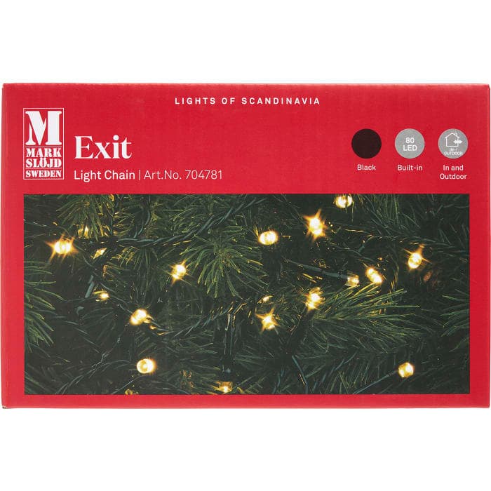 Ljusslinga Exit 80LED Svart