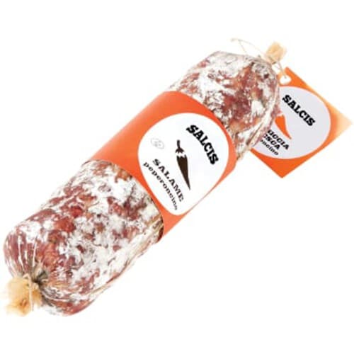 Chilisalami i skivor ca