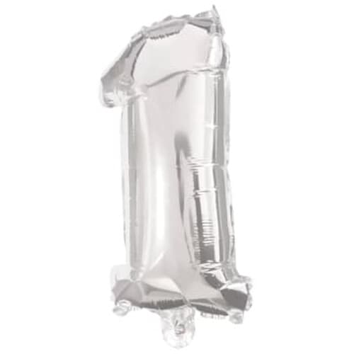 Folieballong Nr 1 Silver