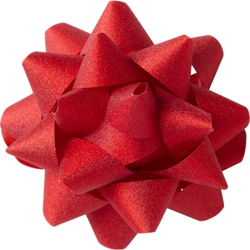 Presentrosett XL röd glitter