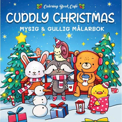 Cuddly Christmas. Mysig och gullig Cozy Coloring målarbok från