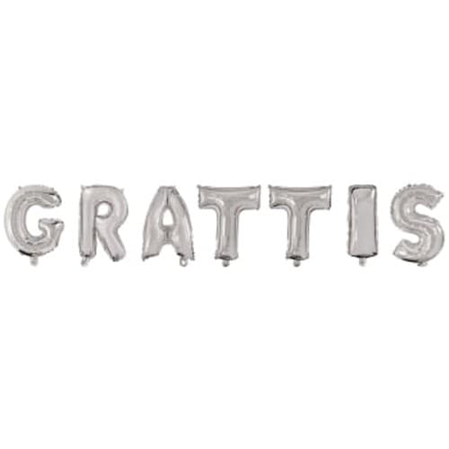 Folieballonger Grattis Silver