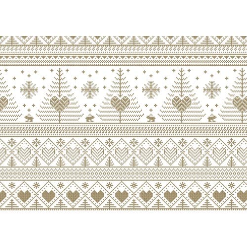 Julpapper Korsstygn Guld