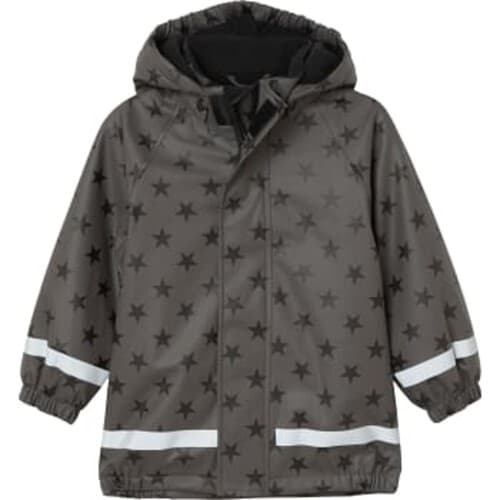 Regnjacka grå stjärnor varmfodrad 110/116