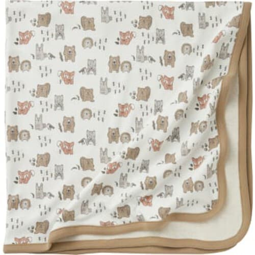 Babyfilt Beige/Vit med tryck Onesize