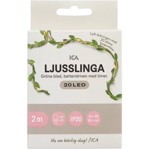 Ljusslinga 20 LED jute batteri