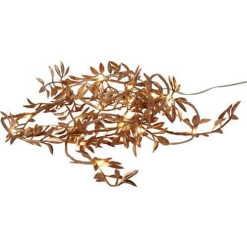 Ljusslinga 20LED guldlöv / jute 2m ICA