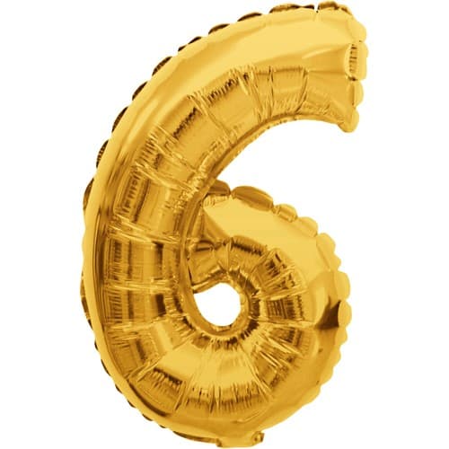 Folieballong Nr 6 Guld