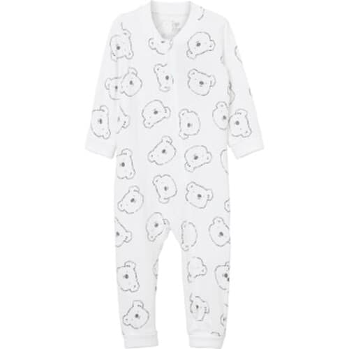 Babypyjamas Vit m tryck strl 50