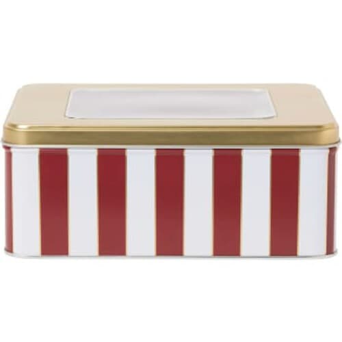 Plåtburk röd/vit randig