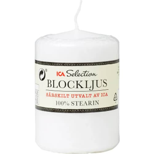 Blockljus Vit Stearin10cm
