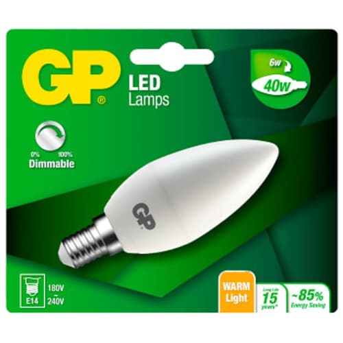 LED lampa kronljuslampa, E14, dim, 6W (40W), 470LM