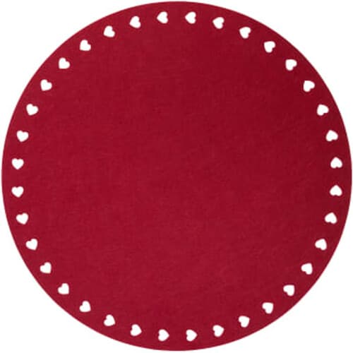 Tablett Hjärta filt Röd D: