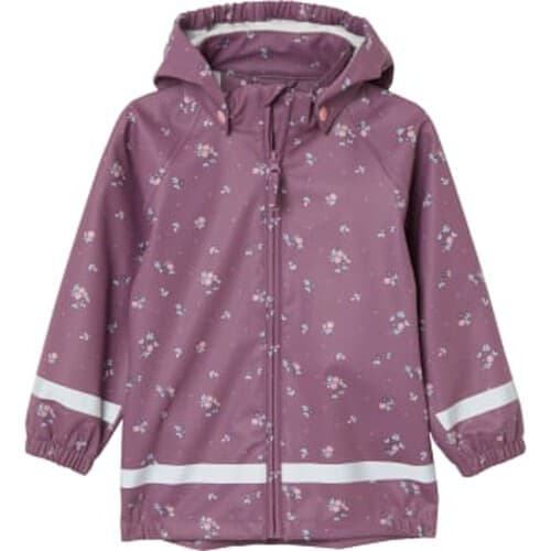 Regnjacka lila m blommor 98/104