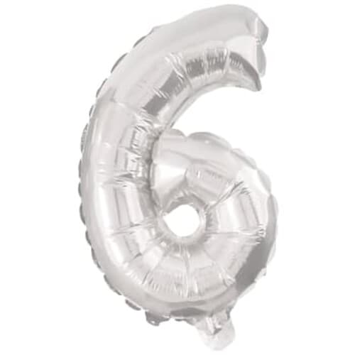 Folieballong Nr 6 Silver