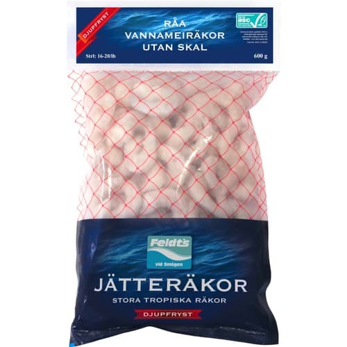 Vannameiräkor Råa Utan Skal