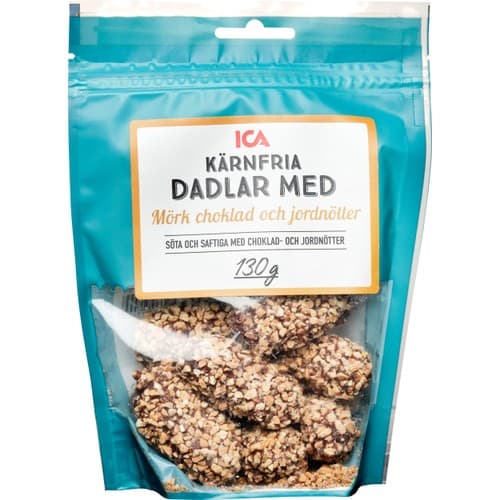 Dadlar mörk choklad jordnötter
