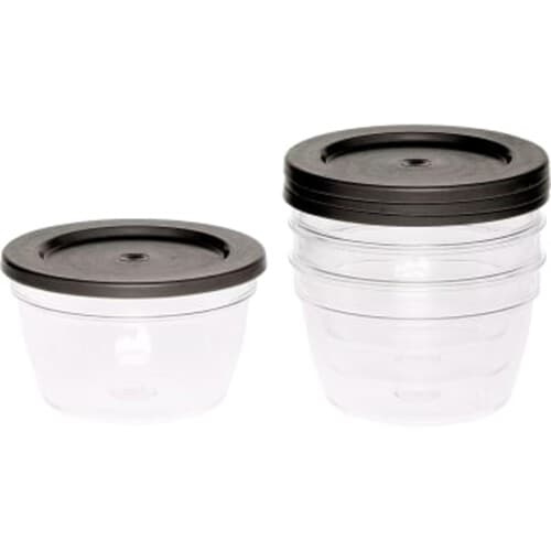 Burk med lock Grå 4-p